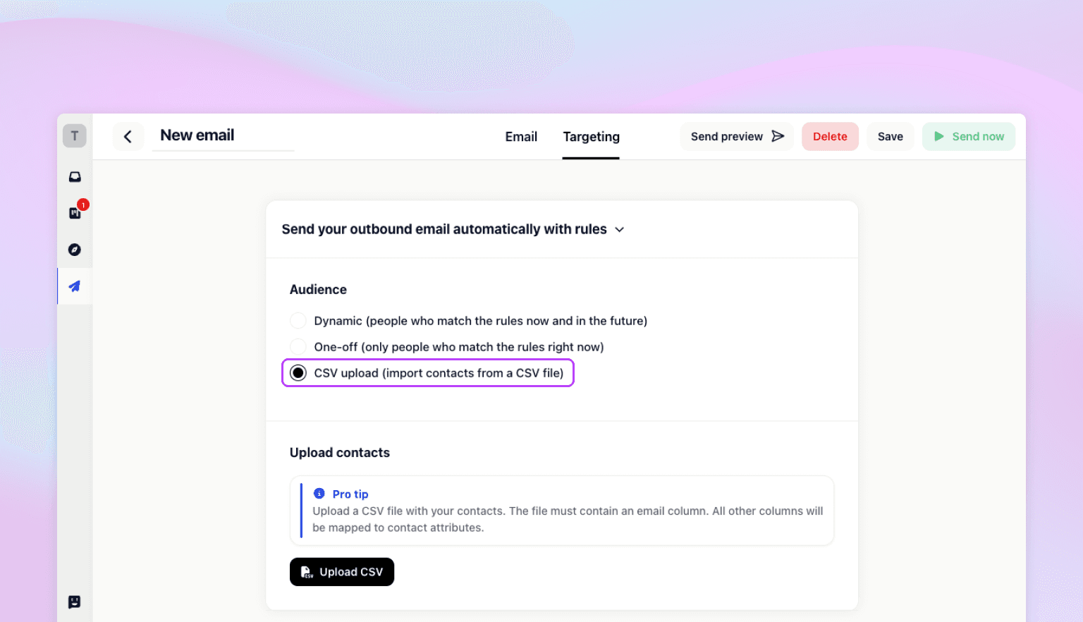 Send Outbound Emails to a CSV List