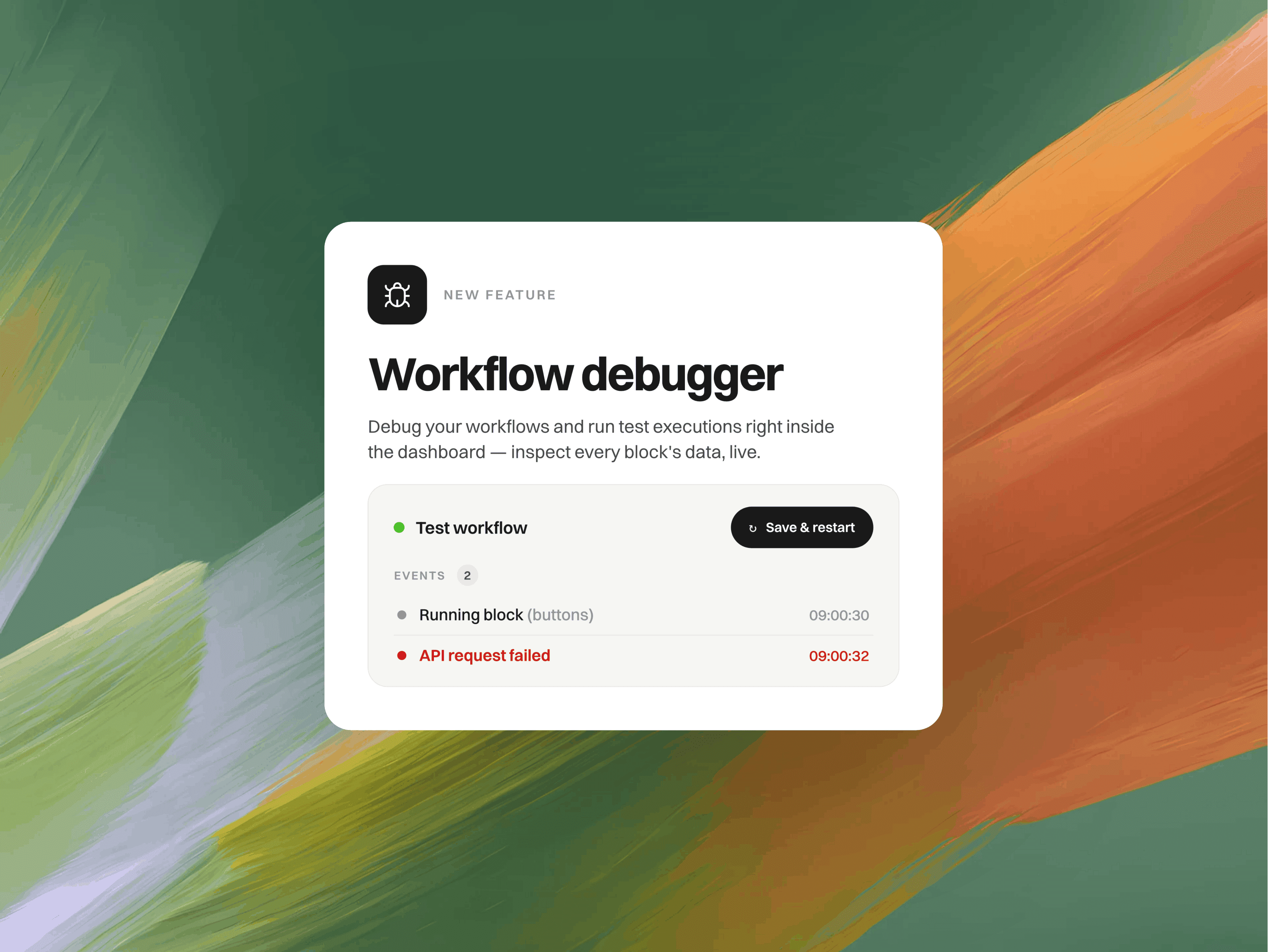 Workflow debugging & testing π