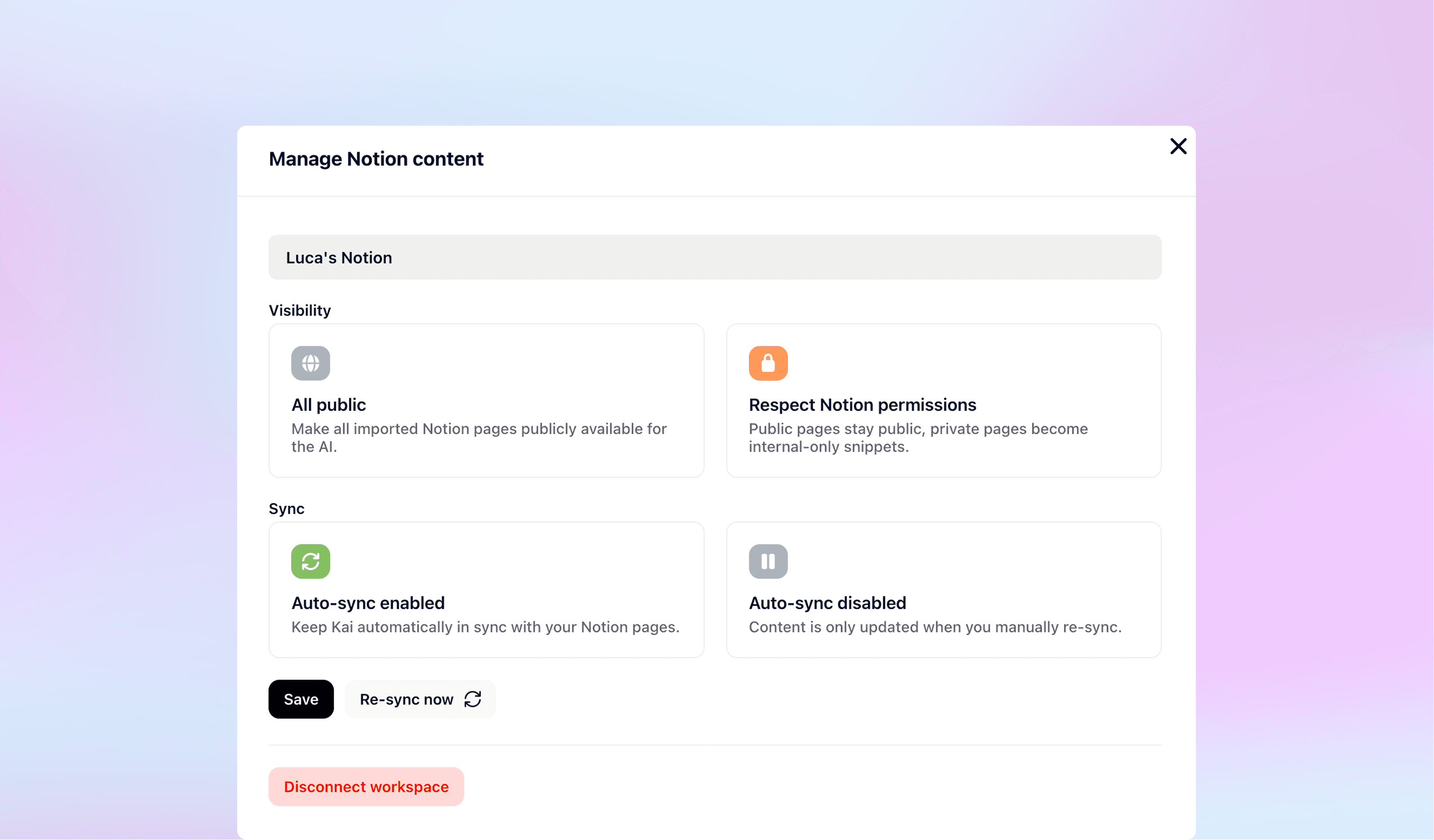 Connect Notion with Kai